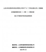 山东祥东新材料科技有限公司年产8.7万吨抗氧化剂、烷基酚及粗酚精制项目(一期)(一期装置)竣工环境保护验收监测报告